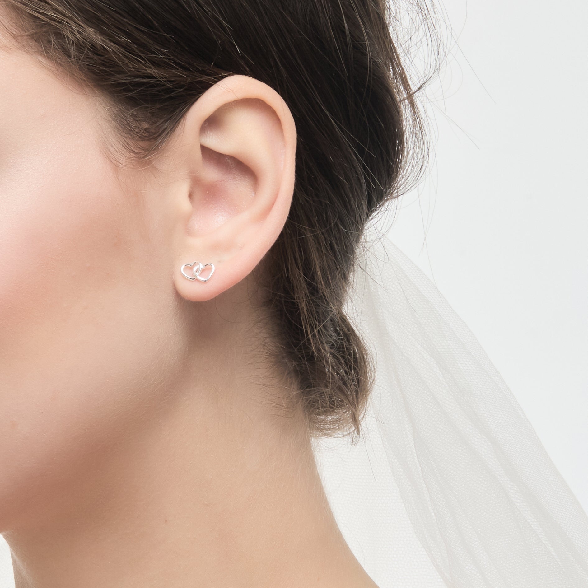 Sterling Silver I Couldn't Say I Do Without You Wedding Heart Link Earrings