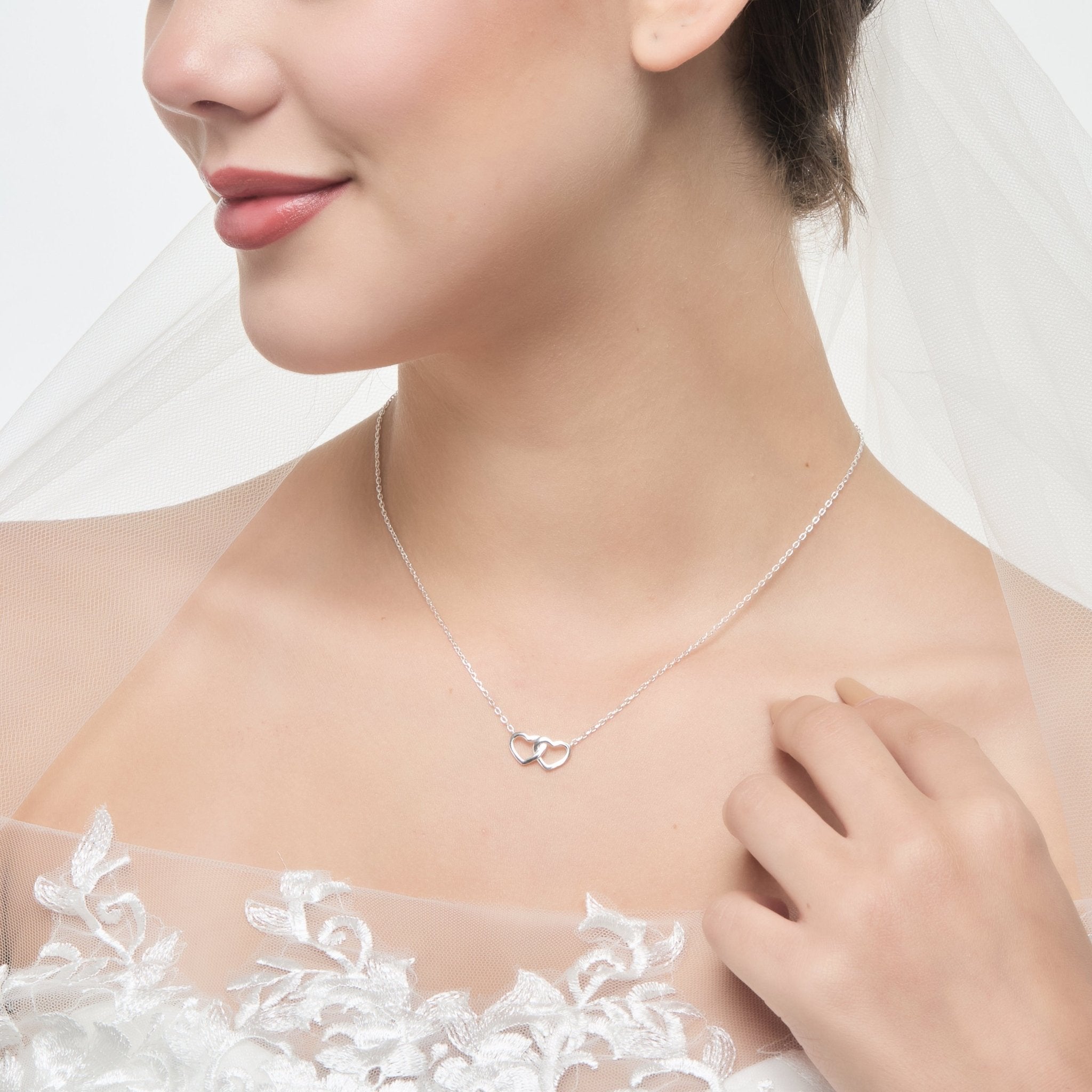 Sterling Silver I Couldn't Say I Do Without You Wedding Heart Link Necklace