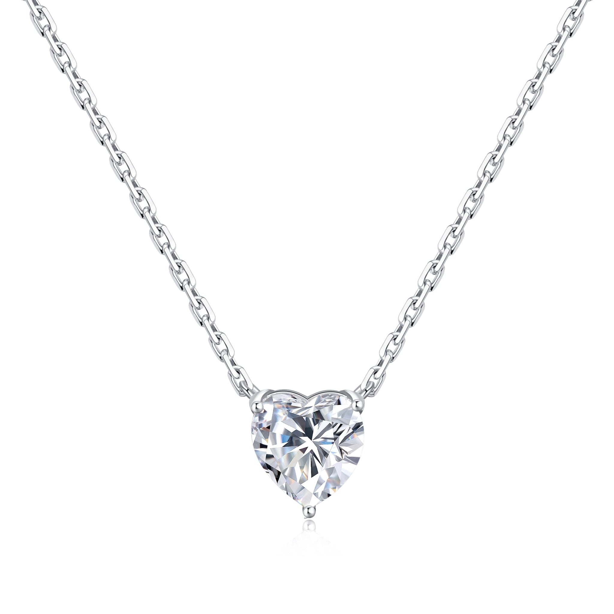 Sterling Silver I Couldn't Say I Do Without You Wedding Heart Solitaire Necklace with Zircondia® Crystals