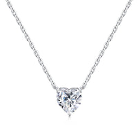Sterling Silver Heart Solitaire Necklace Created with Zircondia® Crystals