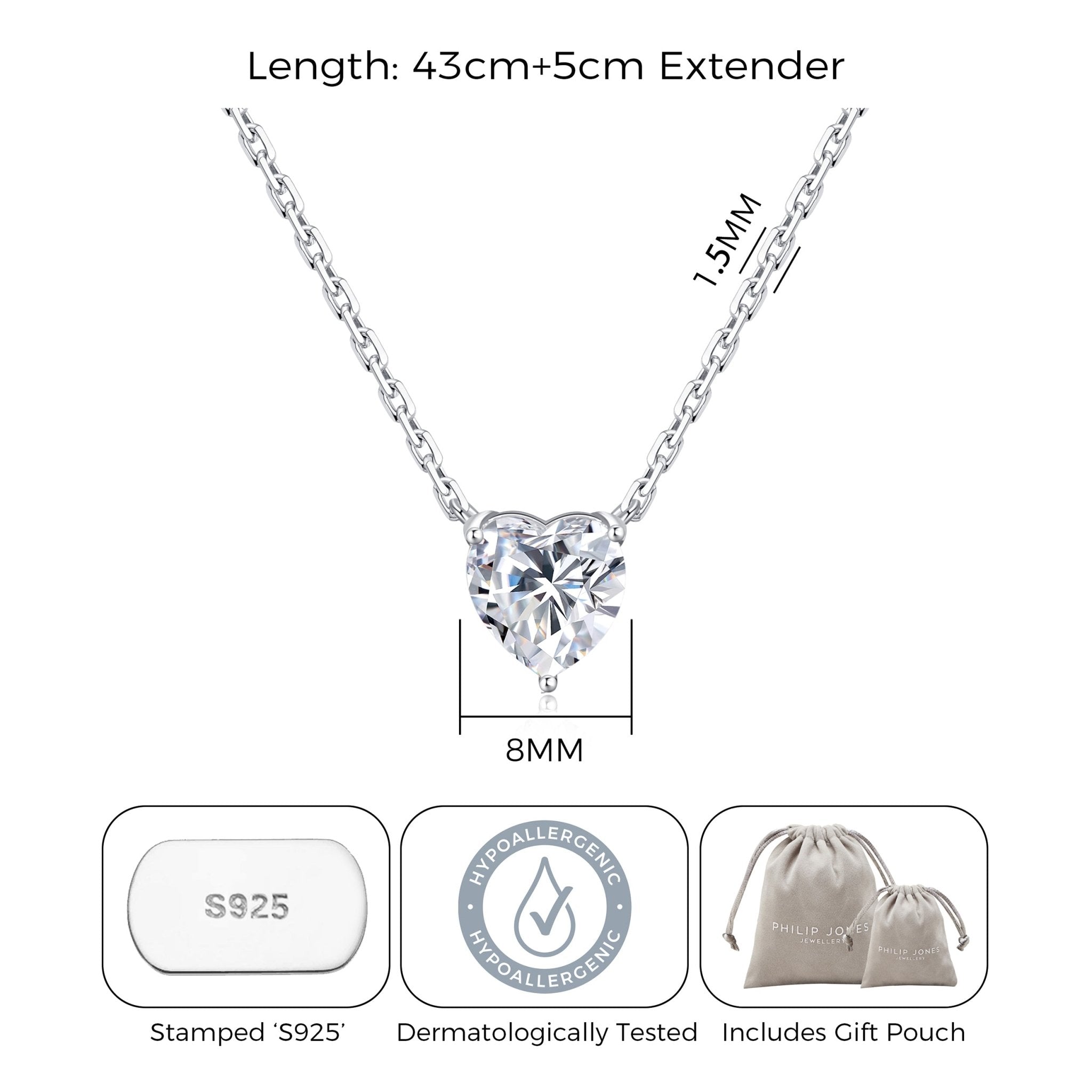 Sterling Silver I Couldn't Say I Do Without You Wedding Heart Solitaire Necklace with Zircondia® Crystals