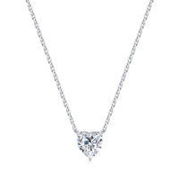 Sterling Silver Heart Solitaire Necklace Created with Zircondia® Crystals