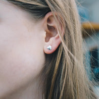 Sterling Silver Rounded Heart Earrings