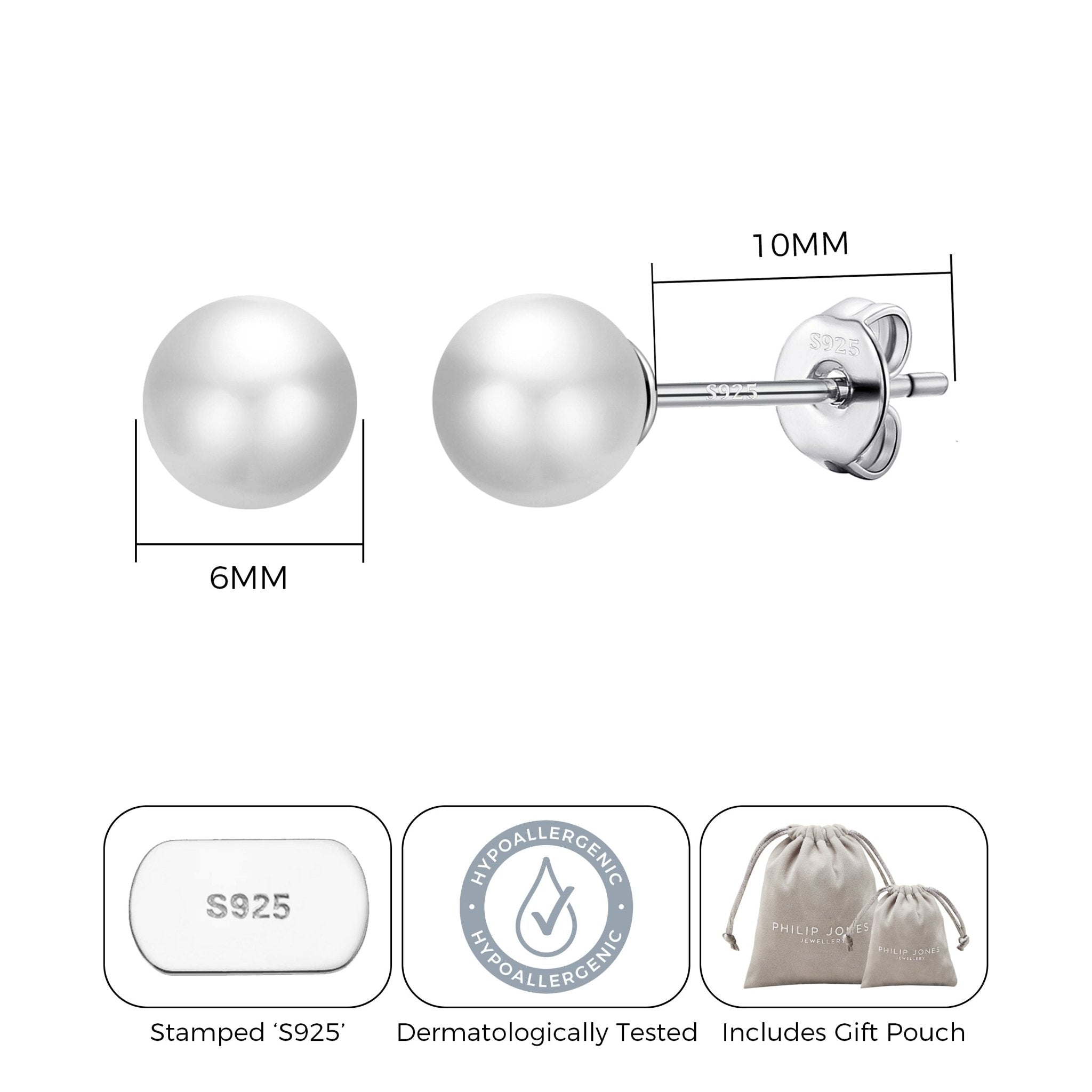 Sterling Silver I Couldn't Say I Do Without You Wedding Pearl Earrings