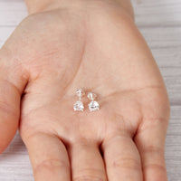 Sterling Silver I Couldn't Say I Do Without You Wedding Solitaire Crystal Earrings