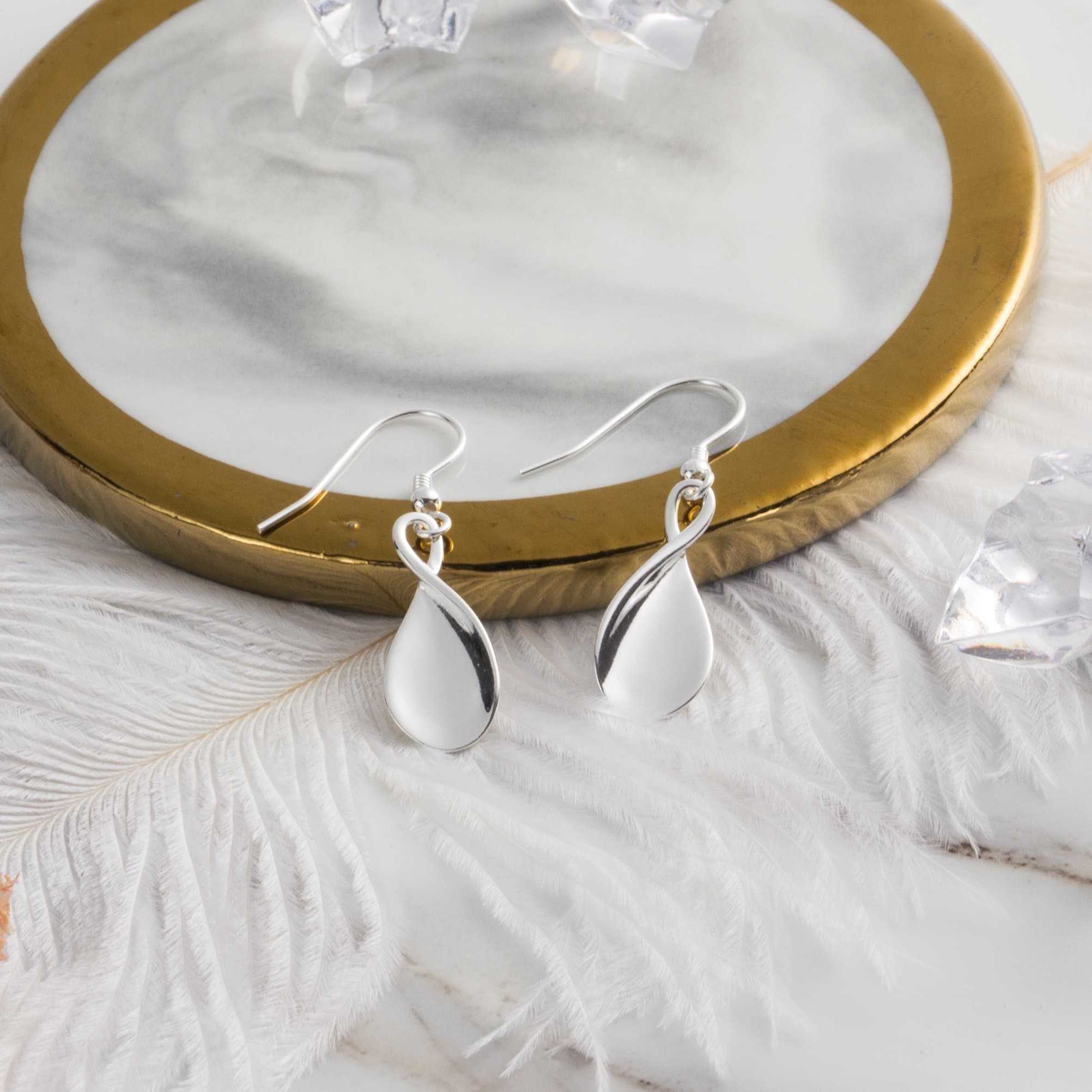 Sterling Silver Infinity Curve Earrings