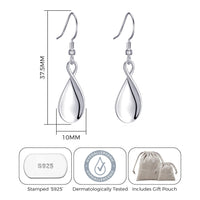 Sterling Silver Infinity Curve Earrings