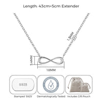 Sterling Silver Infinity Friendship Quote Necklace