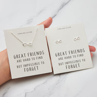 Sterling Silver Infinity Friendship Quote Set