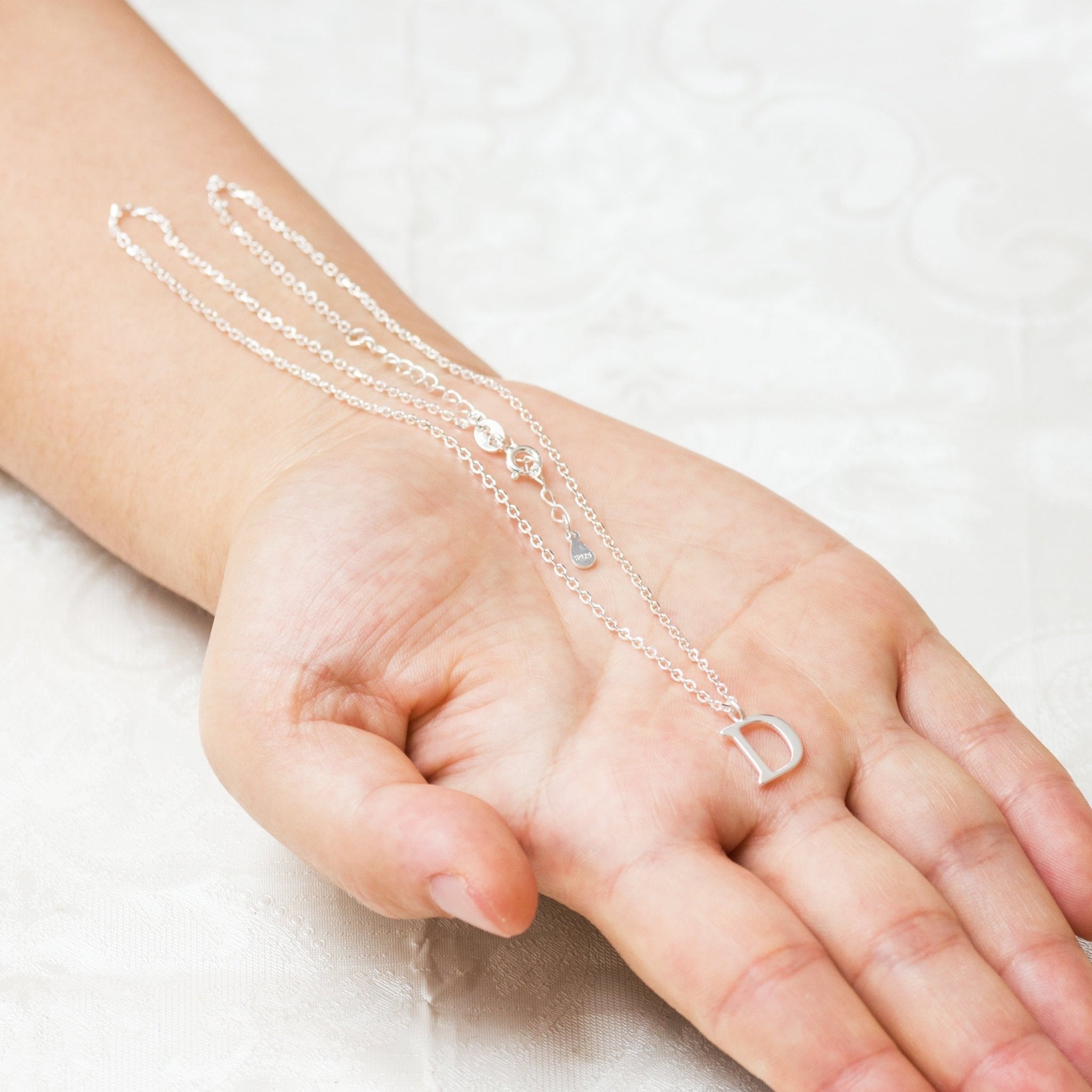 Sterling Silver Initial D Necklace