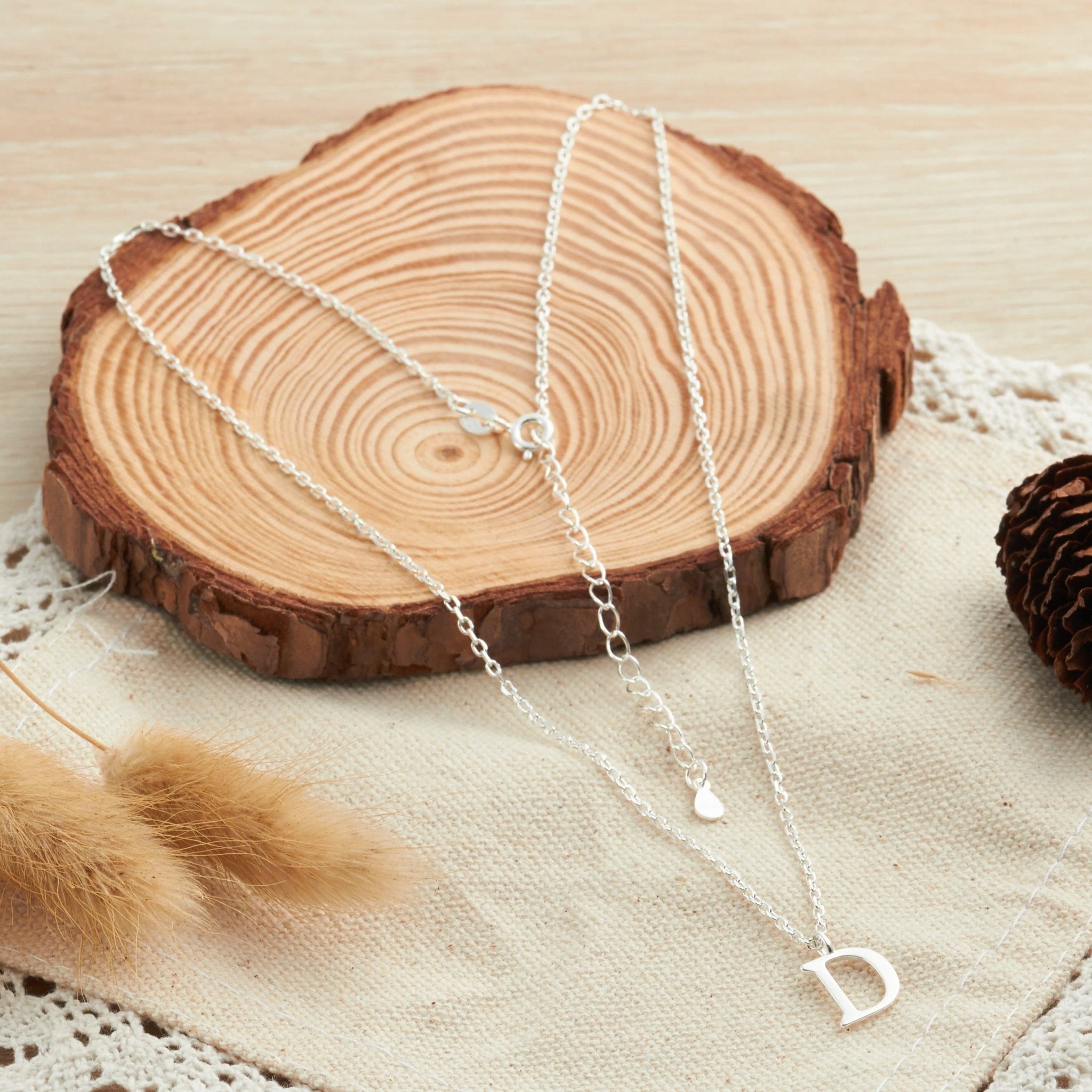 Sterling Silver Initial D Necklace