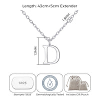 Sterling Silver Initial D Necklace