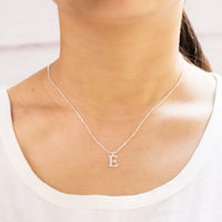 Sterling Silver Initial E Necklace