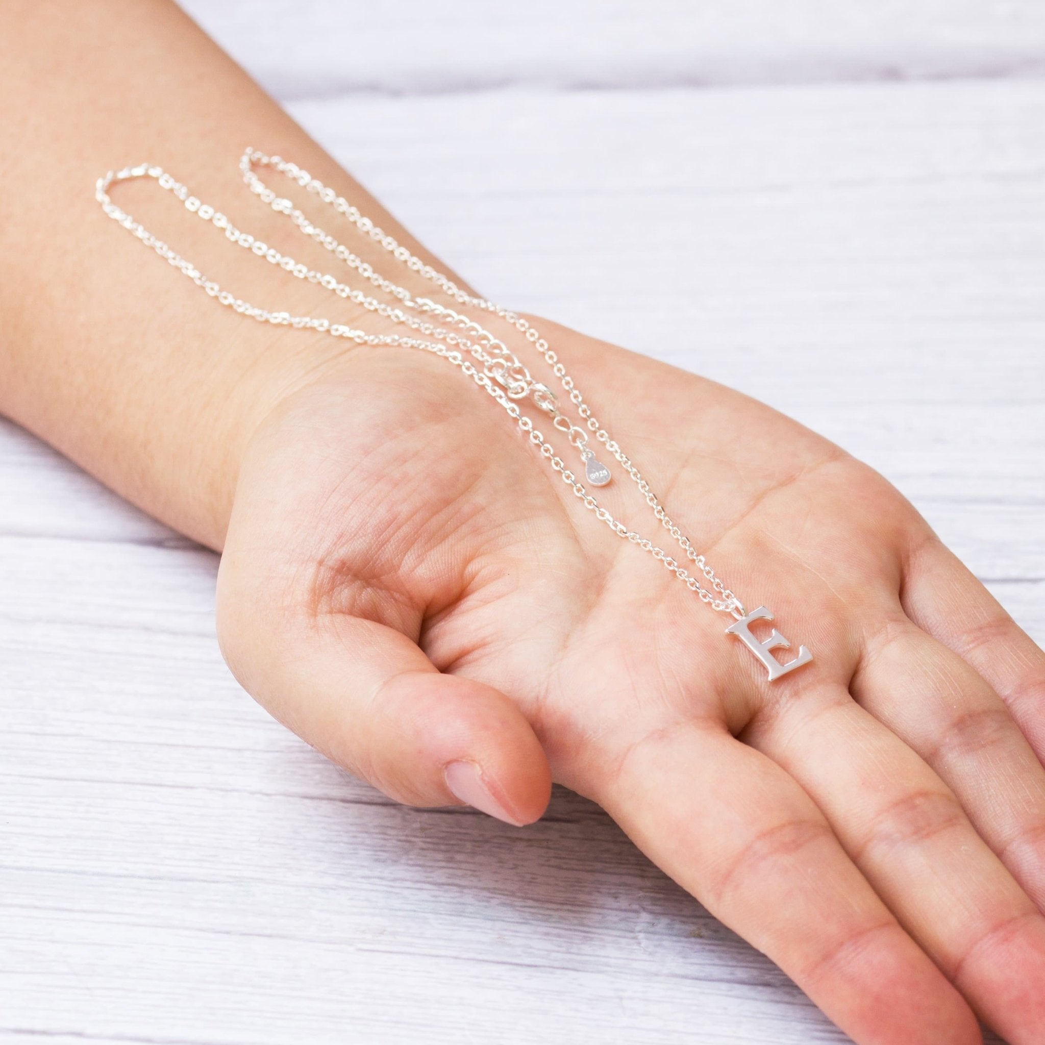 Sterling Silver Initial E Necklace