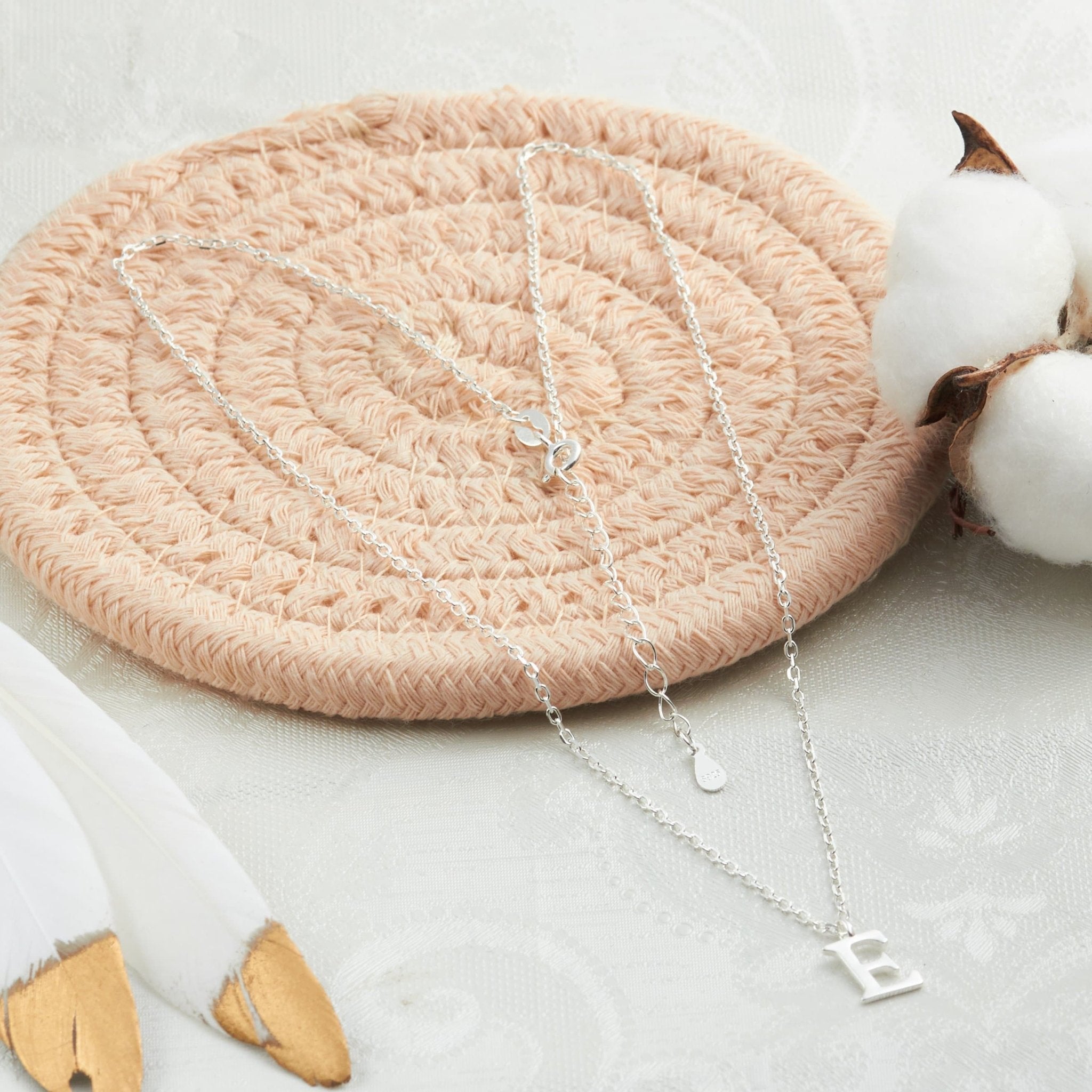 Sterling Silver Initial E Necklace