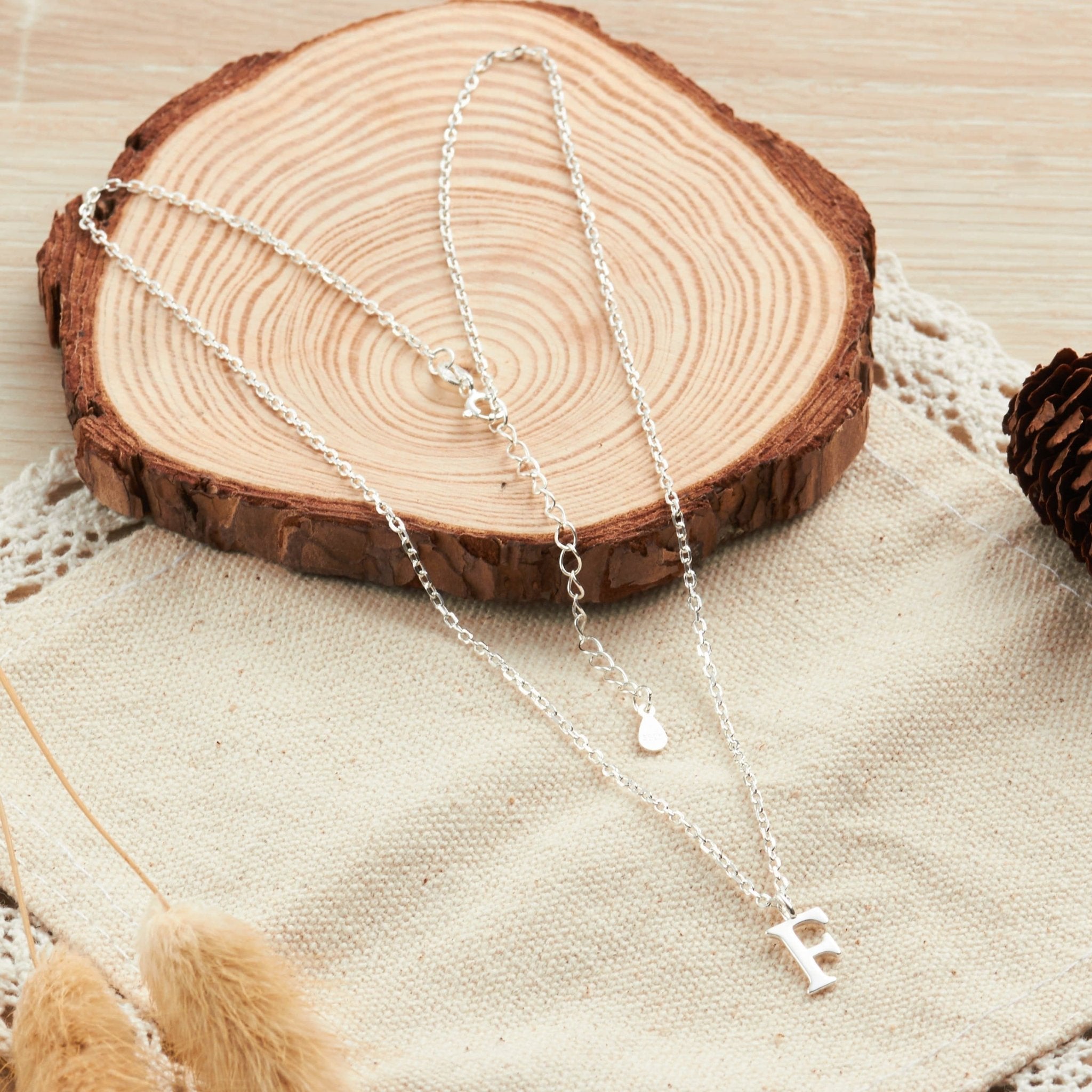 Sterling Silver Initial F Necklace