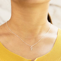 Sterling Silver Initial F Necklace