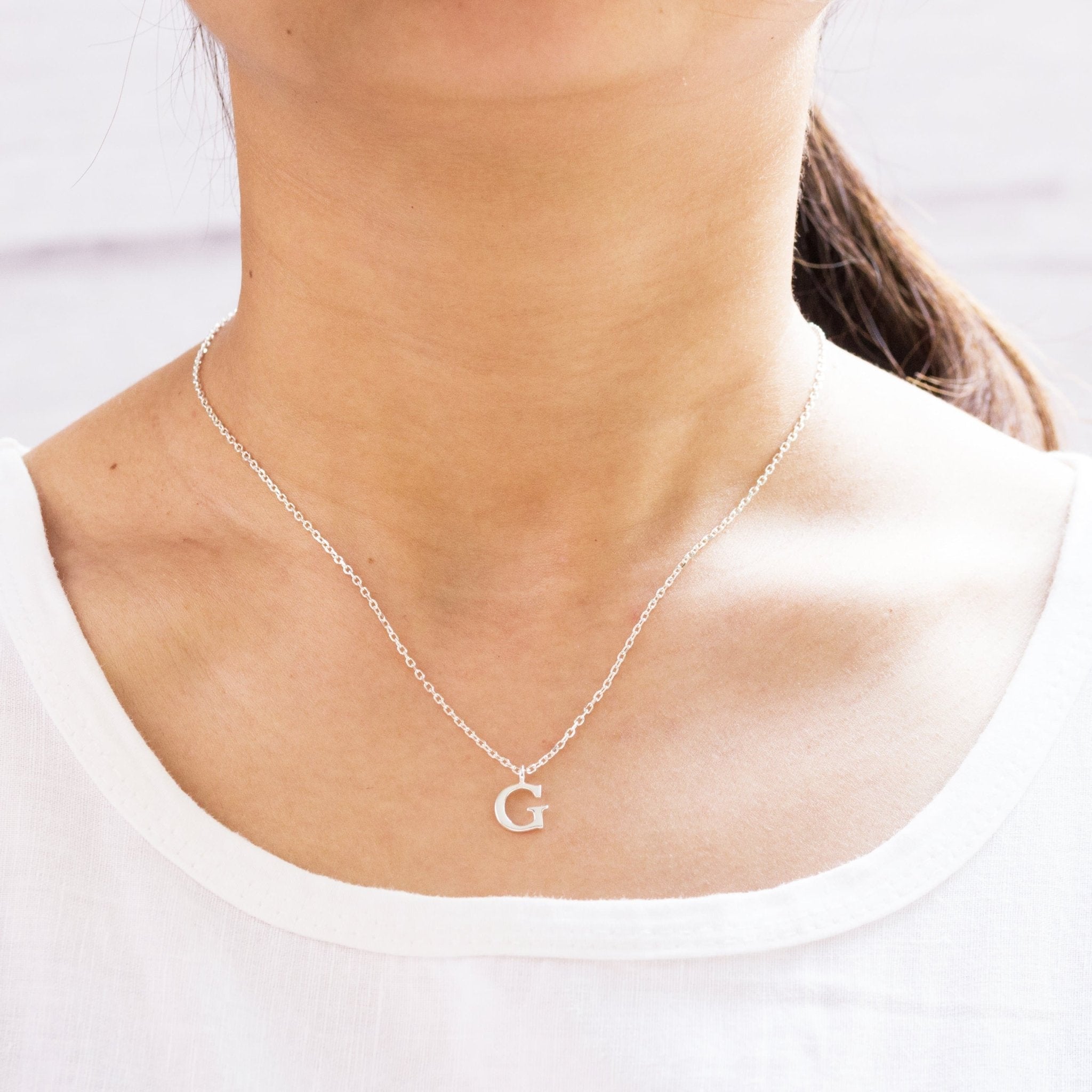 Sterling Silver Initial G Necklace
