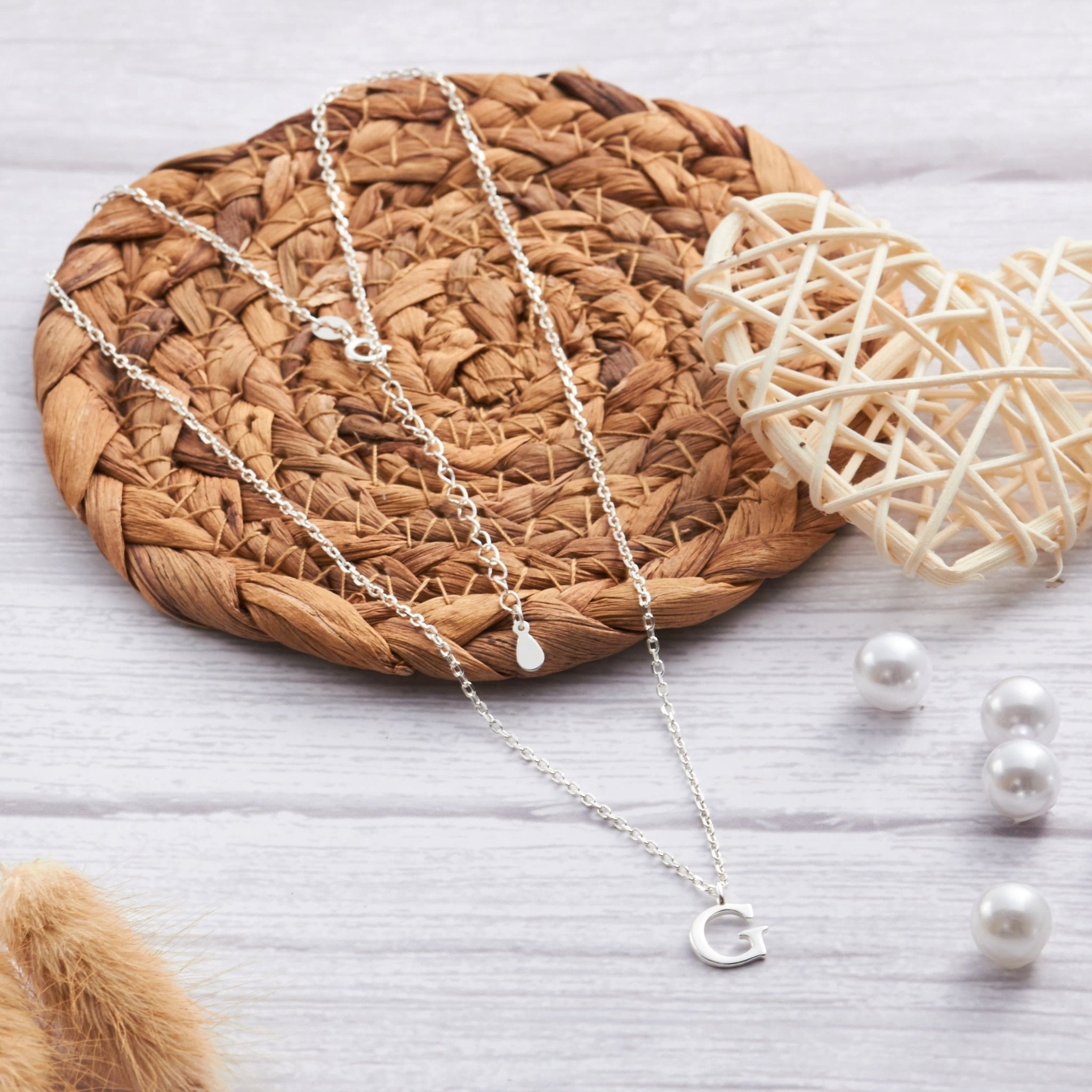 Sterling Silver Initial G Necklace