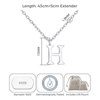 Sterling Silver Initial H Necklace