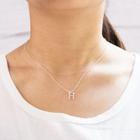 Sterling Silver Initial H Necklace