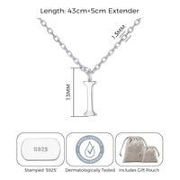 Sterling Silver Initial I Necklace