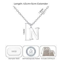 Sterling Silver Initial N Necklace