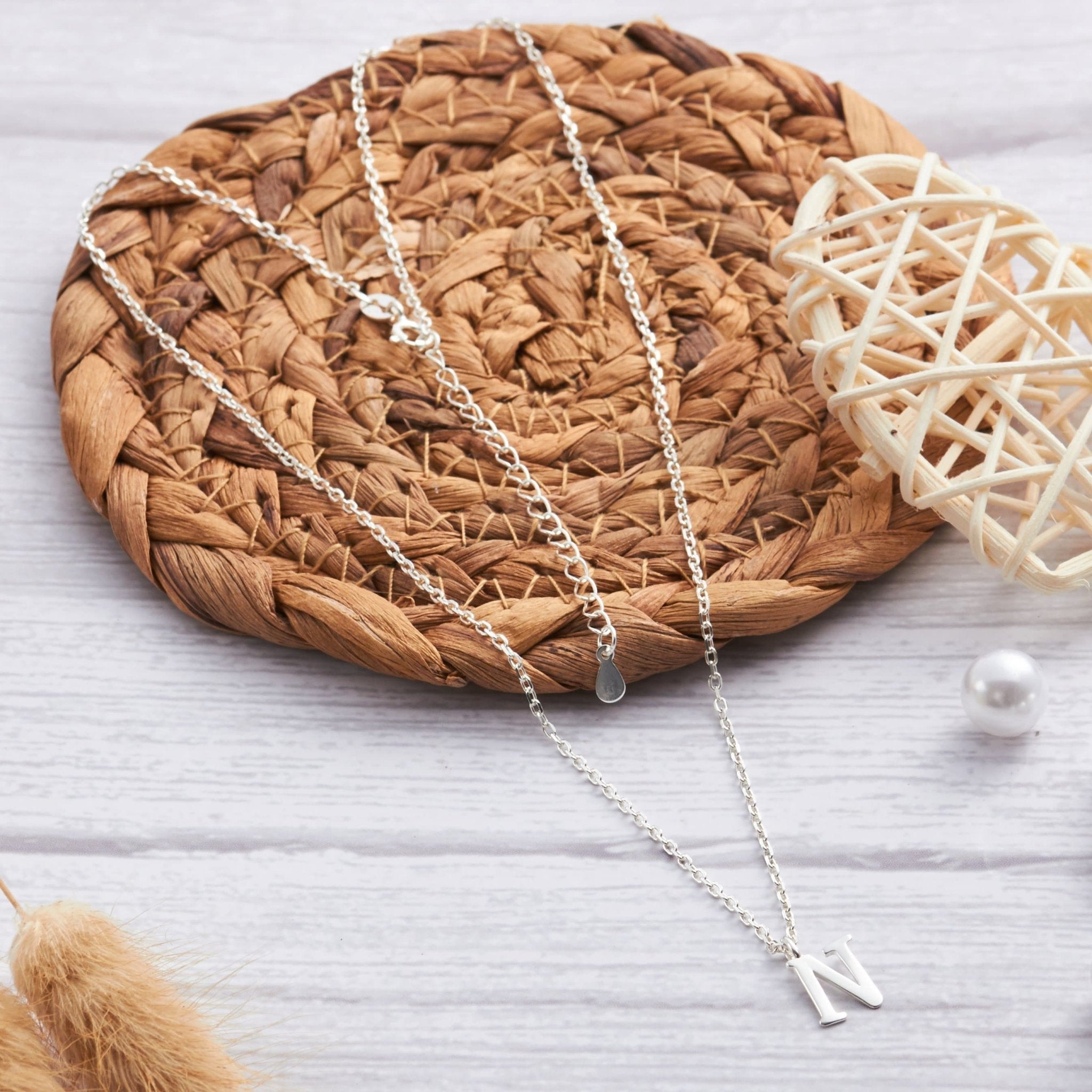 Sterling Silver Initial N Necklace