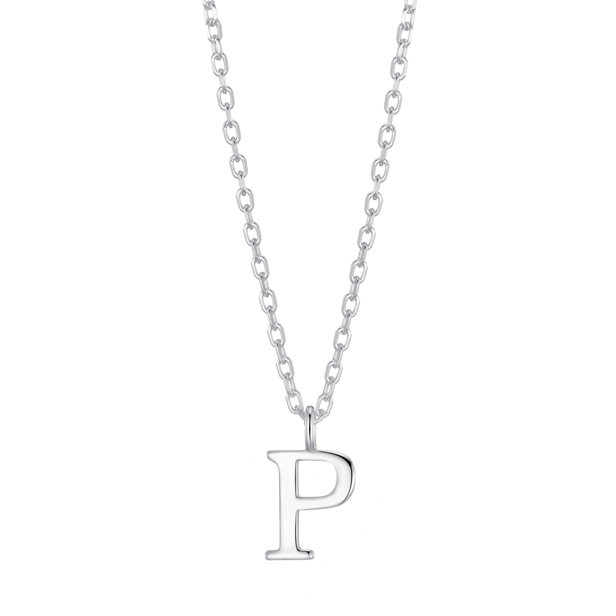 Sterling Silver Initial P Necklace