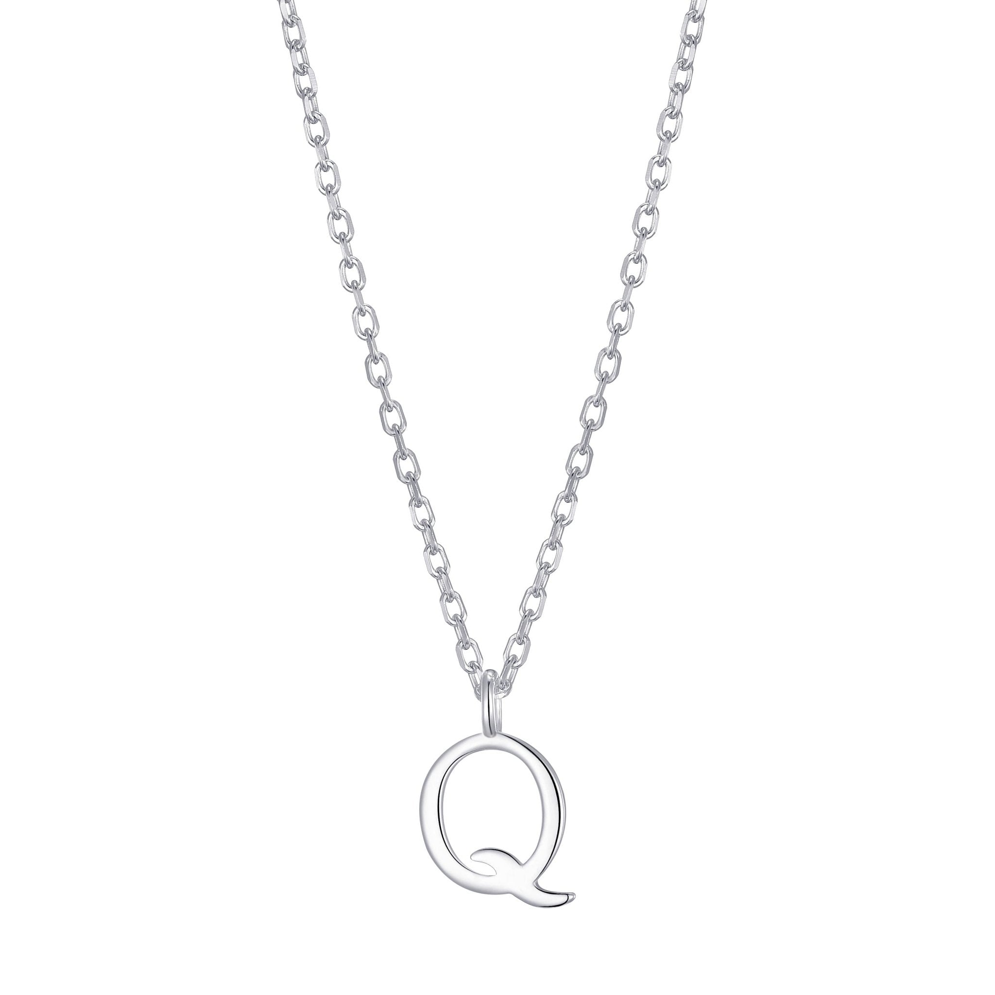 Sterling Silver Initial Q Necklace