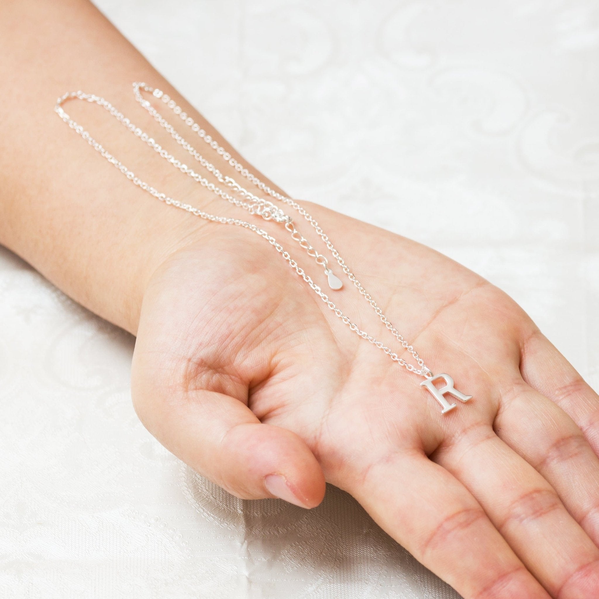 Sterling Silver Initial R Necklace