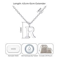 Sterling Silver Initial R Necklace