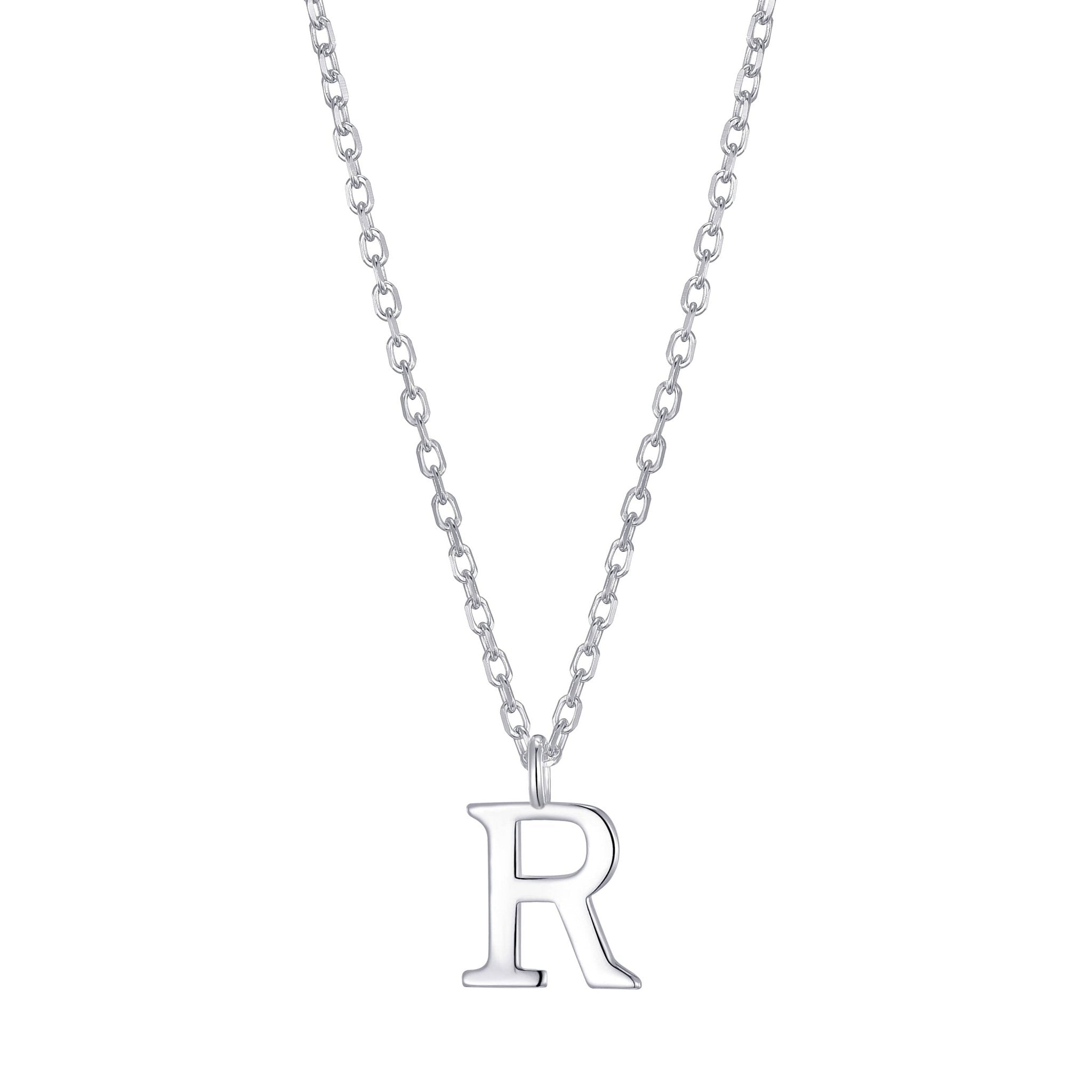 Sterling Silver Initial R Necklace