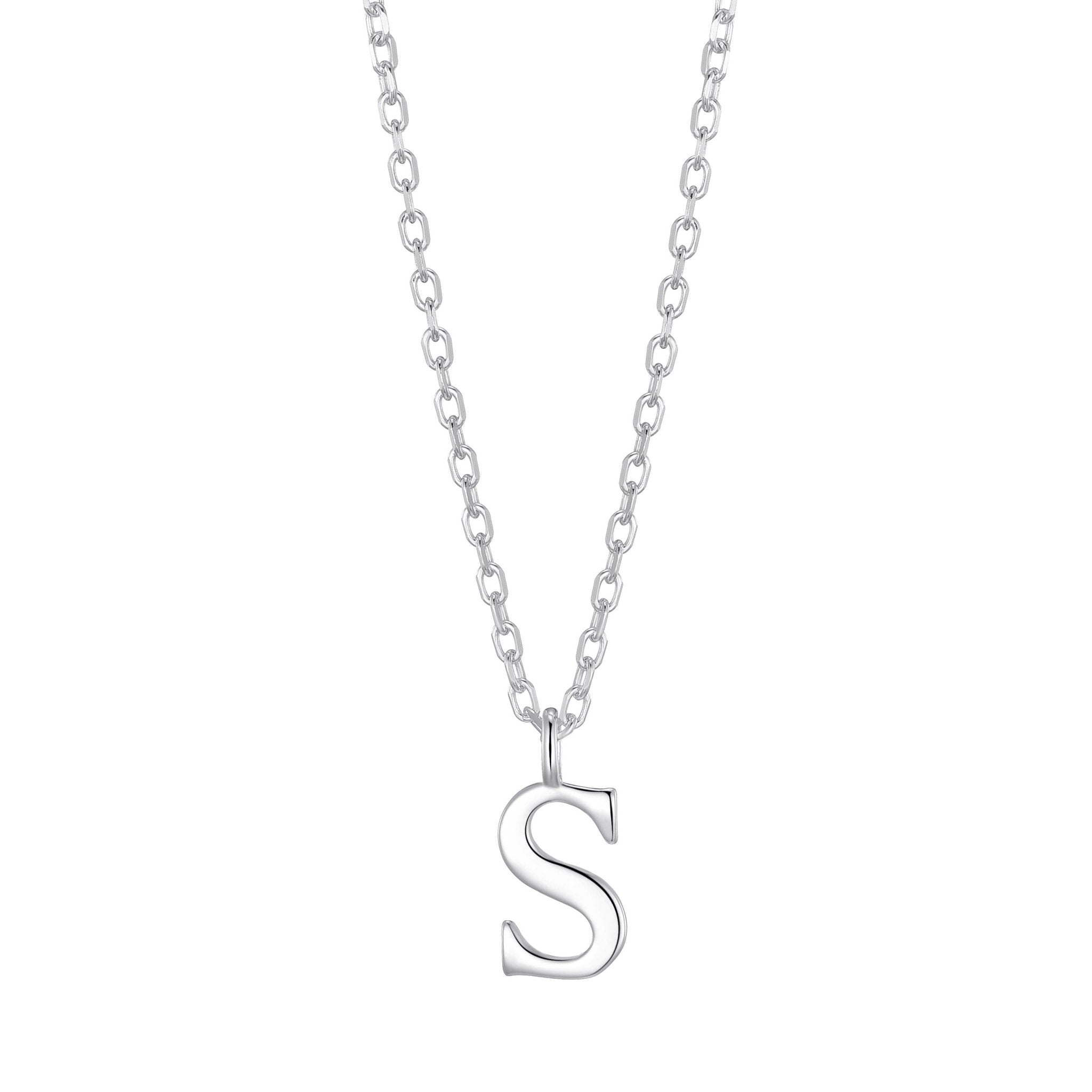 Sterling Silver Initial S Necklace