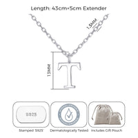 Sterling Silver Initial T Necklace