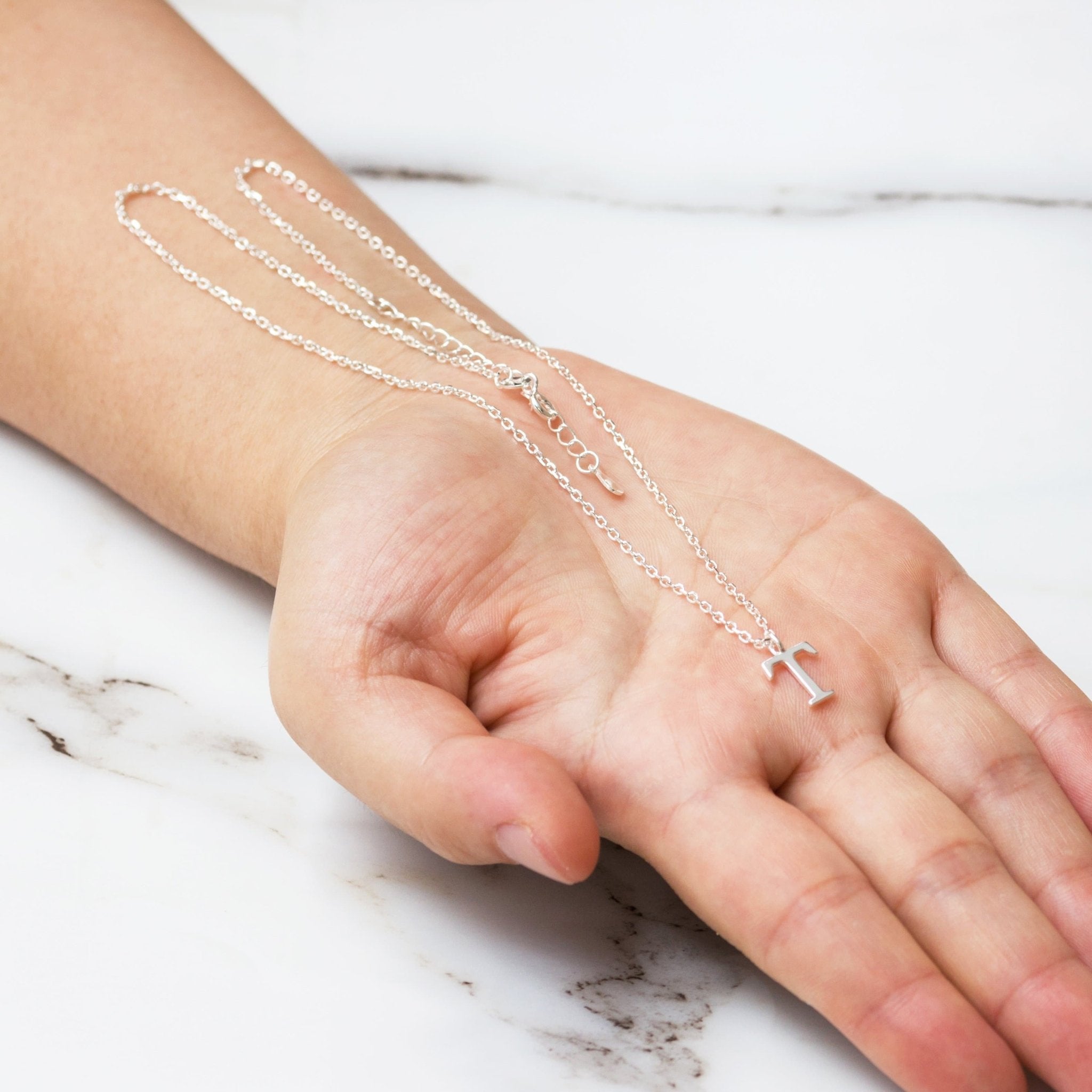 Sterling Silver Initial T Necklace