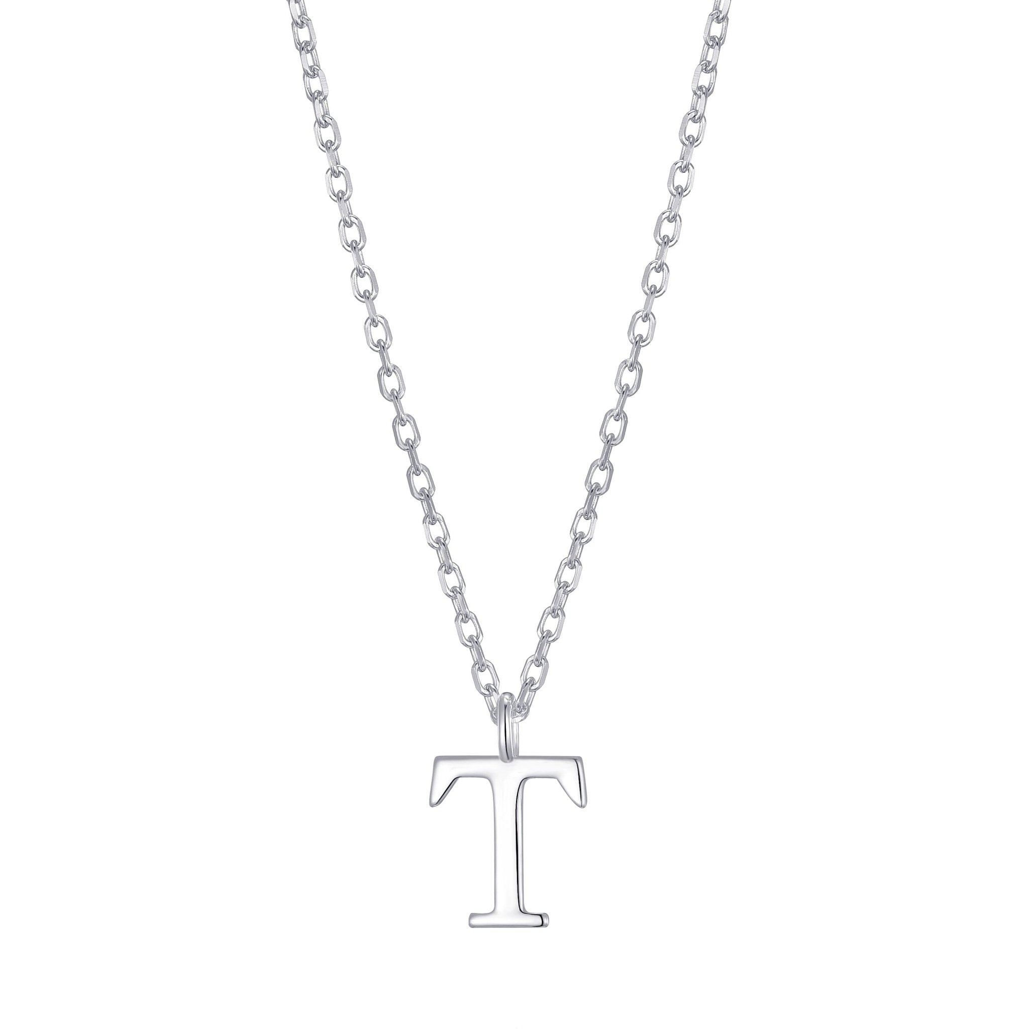 Sterling Silver Initial T Necklace