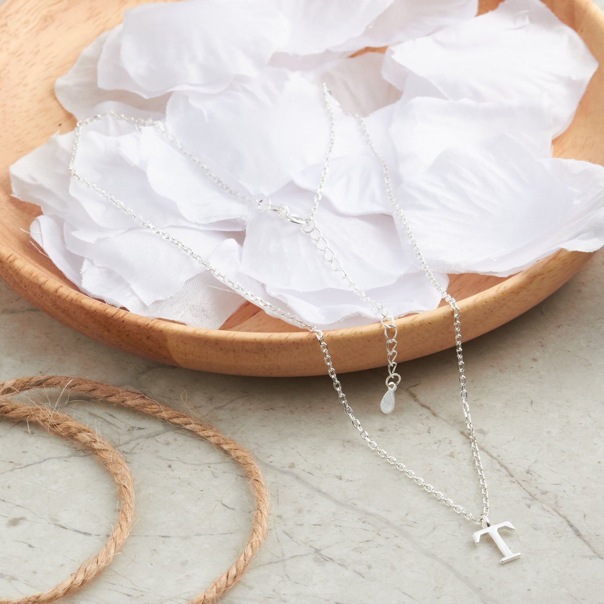 Sterling Silver Initial T Necklace