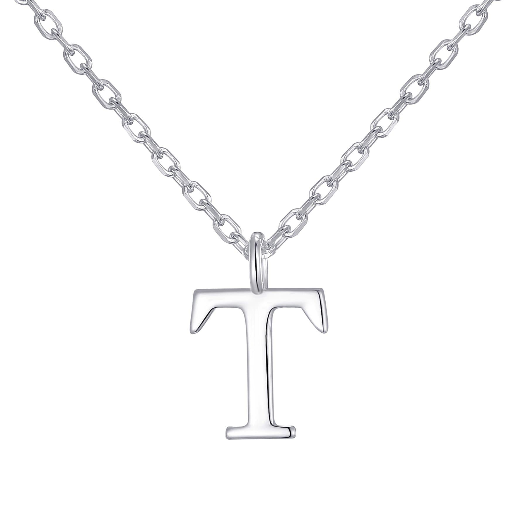 Sterling Silver Initial T Necklace