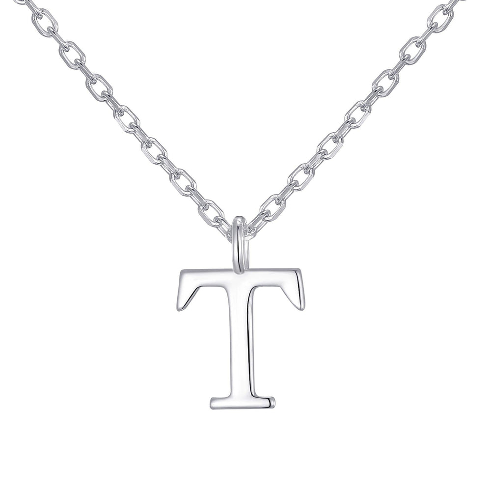 Sterling Silver Initial T Necklace