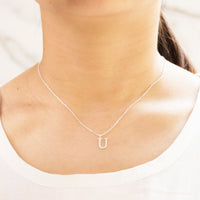 Sterling Silver Initial U Necklace