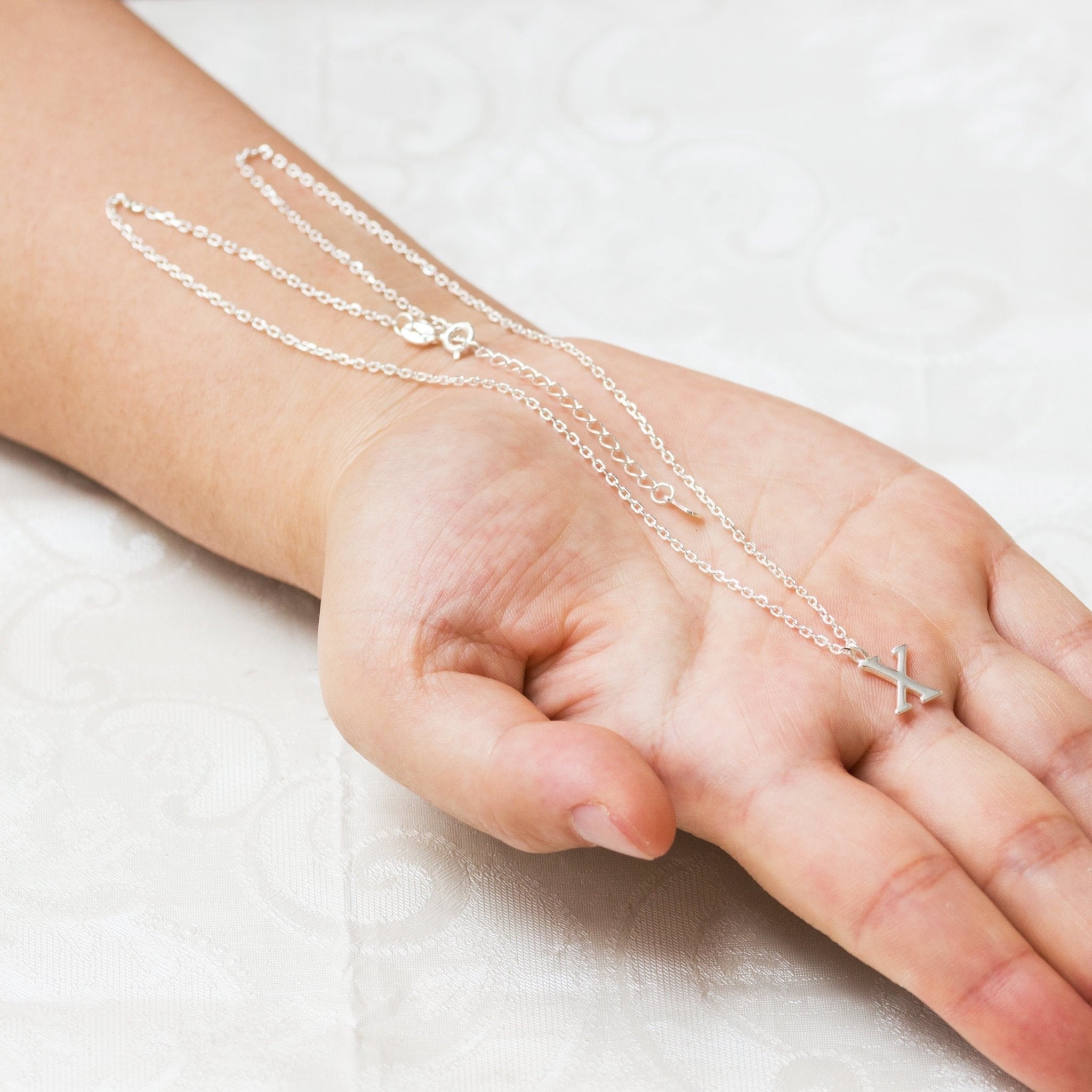 Sterling Silver Initial X Necklace