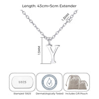 Sterling Silver Initial Y Necklace