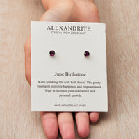 Sterling Silver June (Alexandrite) Birthstone Earrings Created with Zircondia® Crystals