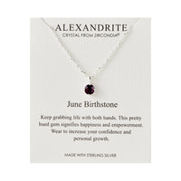 Sterling Silver June (Alexandrite) Birthstone Necklace Created with Zircondia® Crystals