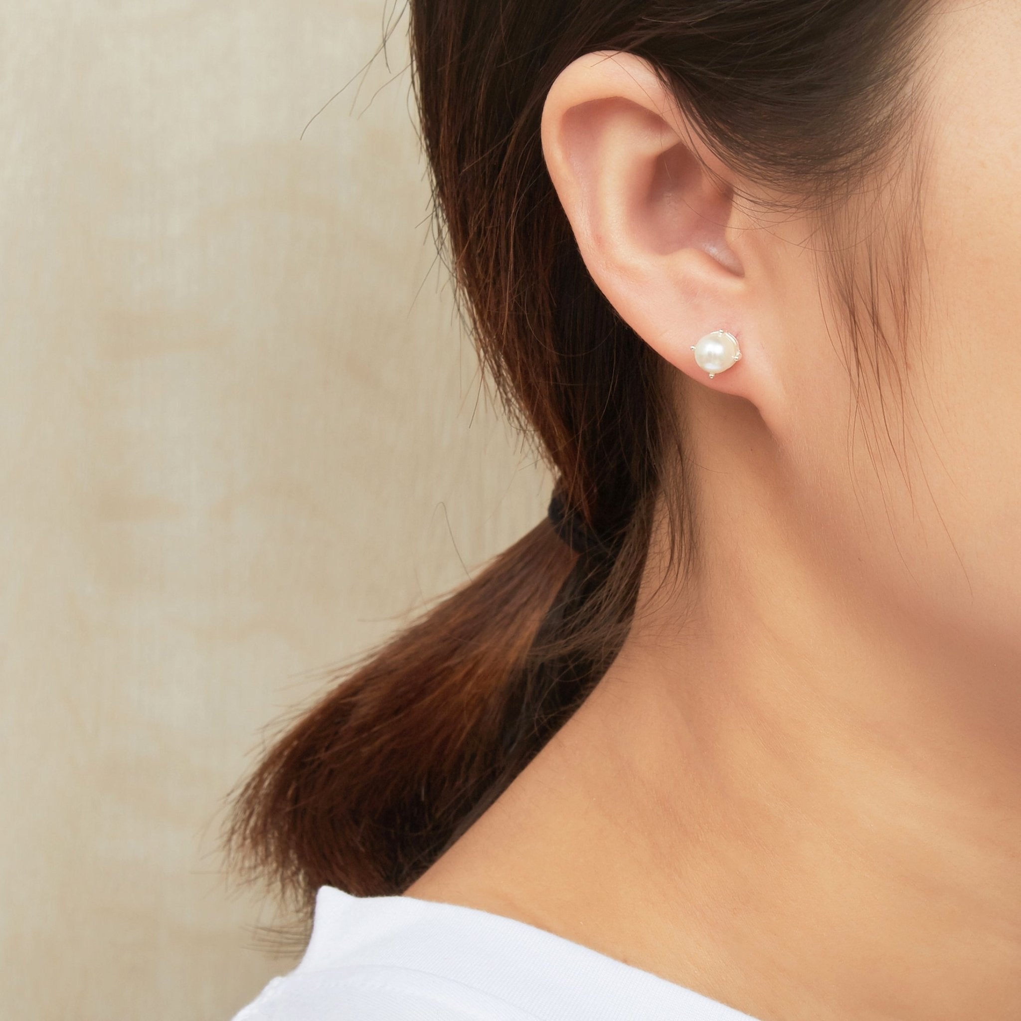 Sterling Silver June (Pearl) Birthstone Necklace & Earrings Set Created with Zircondia® Crystals