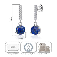 Sterling Silver Lapis Gemstone Drop Earrings