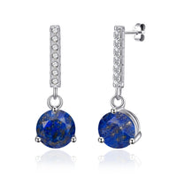 Sterling Silver Lapis Gemstone Drop Earrings