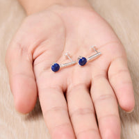 Sterling Silver Lapis Gemstone Drop Earrings with Quote Card
