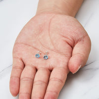 Sterling Silver Light Blue Earrings Created with Zircondia® Crystals